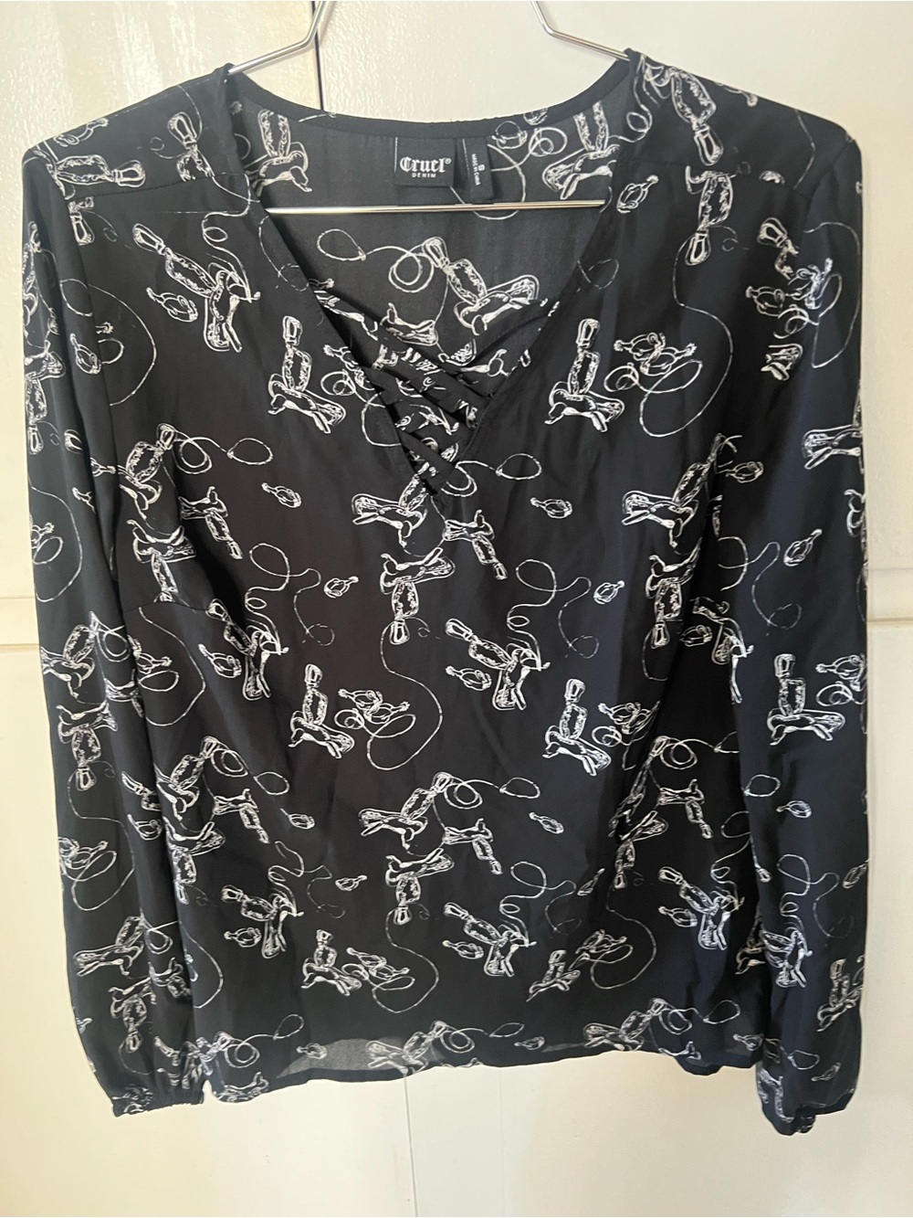 Cruel Girl Western Mink Print Blouse